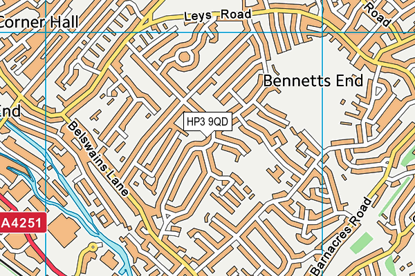 HP3 9QD map - OS VectorMap District (Ordnance Survey)