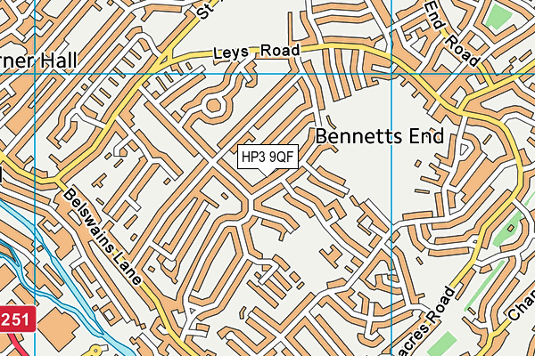 HP3 9QF map - OS VectorMap District (Ordnance Survey)