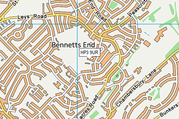 Coronation Fields (Hemel Hempstead) map (HP3 9UR) - OS VectorMap District (Ordnance Survey)
