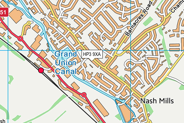 HP3 9XA map - OS VectorMap District (Ordnance Survey)