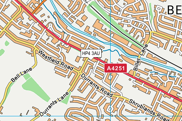 HP4 3AU map - OS VectorMap District (Ordnance Survey)