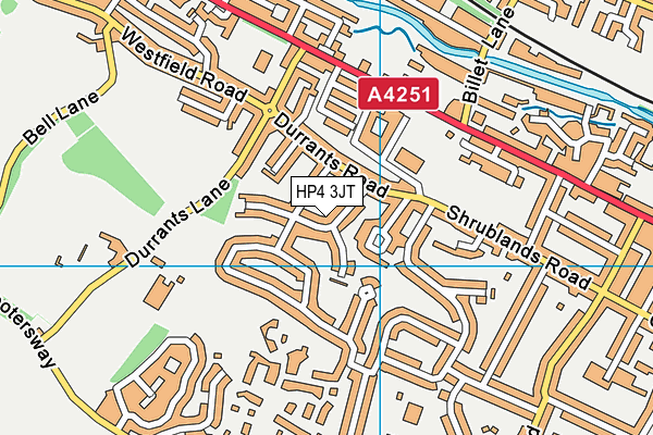 HP4 3JT map - OS VectorMap District (Ordnance Survey)