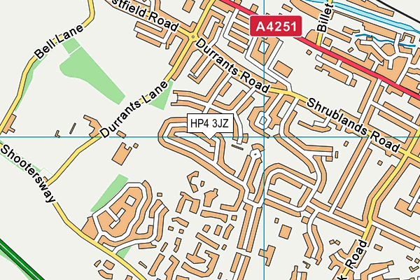 HP4 3JZ map - OS VectorMap District (Ordnance Survey)