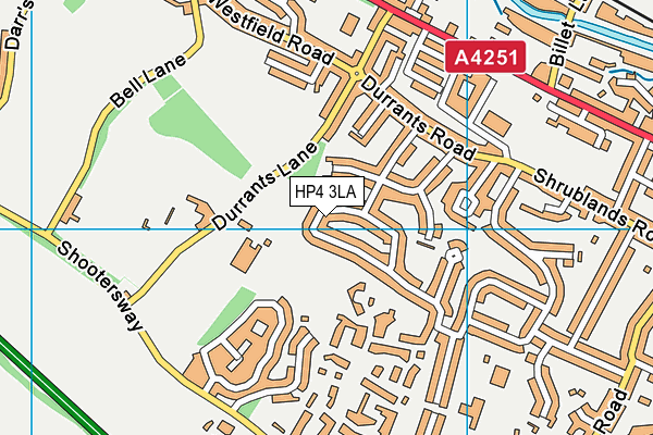 HP4 3LA map - OS VectorMap District (Ordnance Survey)