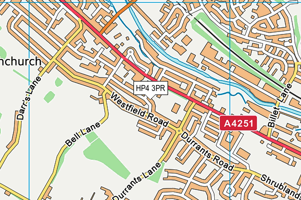 HP4 3PR map - OS VectorMap District (Ordnance Survey)