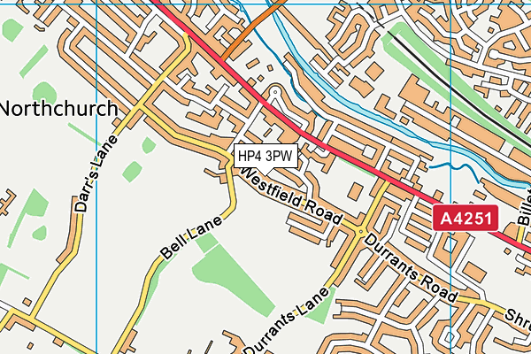 HP4 3PW map - OS VectorMap District (Ordnance Survey)