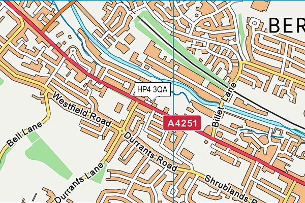 HP4 3QA map - OS VectorMap District (Ordnance Survey)