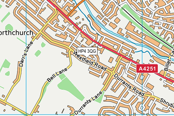 HP4 3QG map - OS VectorMap District (Ordnance Survey)