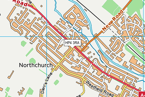 HP4 3RA map - OS VectorMap District (Ordnance Survey)