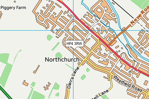 HP4 3RW map - OS VectorMap District (Ordnance Survey)