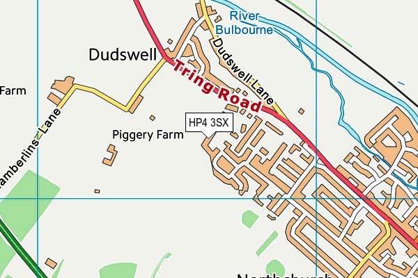 HP4 3SX map - OS VectorMap District (Ordnance Survey)