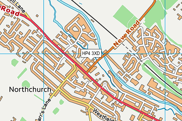 HP4 3XD map - OS VectorMap District (Ordnance Survey)
