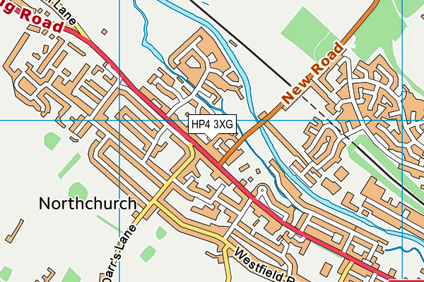 HP4 3XG map - OS VectorMap District (Ordnance Survey)