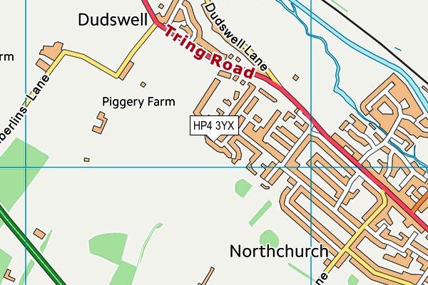 HP4 3YX map - OS VectorMap District (Ordnance Survey)