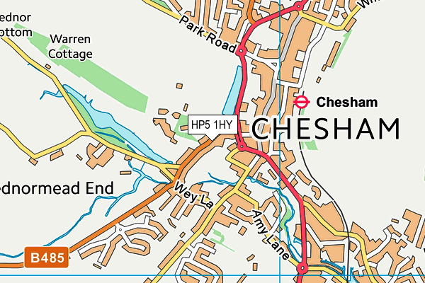 HP5 1HY map - OS VectorMap District (Ordnance Survey)