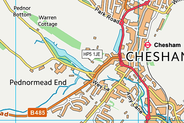 HP5 1JE map - OS VectorMap District (Ordnance Survey)