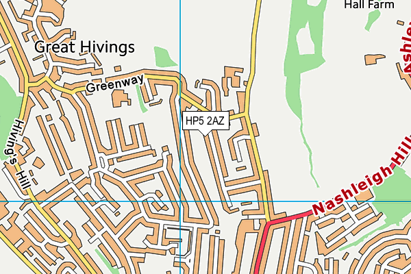 HP5 2AZ map - OS VectorMap District (Ordnance Survey)