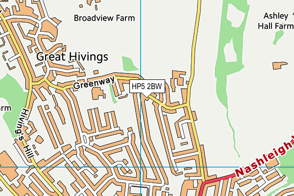 HP5 2BW map - OS VectorMap District (Ordnance Survey)