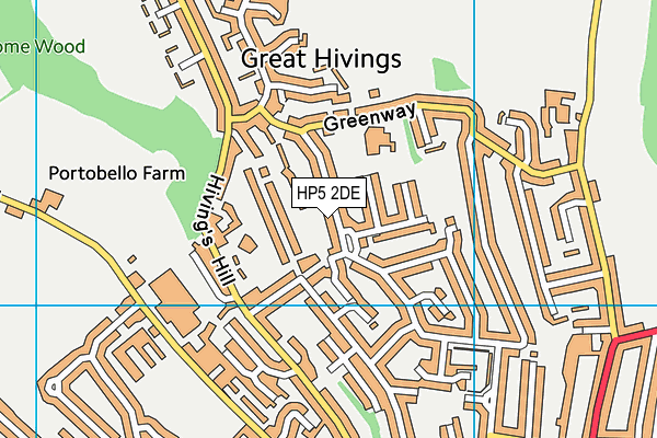 HP5 2DE map - OS VectorMap District (Ordnance Survey)