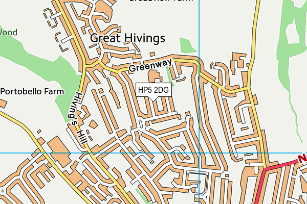 HP5 2DG map - OS VectorMap District (Ordnance Survey)