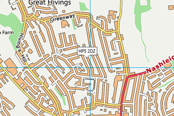 HP5 2DZ map - OS VectorMap District (Ordnance Survey)