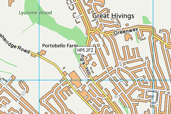 HP5 2FZ map - OS VectorMap District (Ordnance Survey)