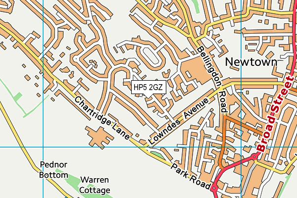 HP5 2GZ map - OS VectorMap District (Ordnance Survey)