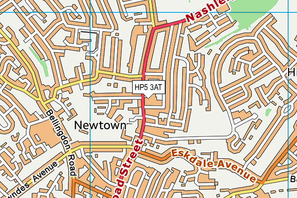Newtown School map (HP5 3AT) - OS VectorMap District (Ordnance Survey)