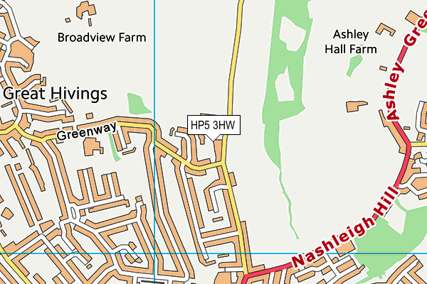 HP5 3HW map - OS VectorMap District (Ordnance Survey)