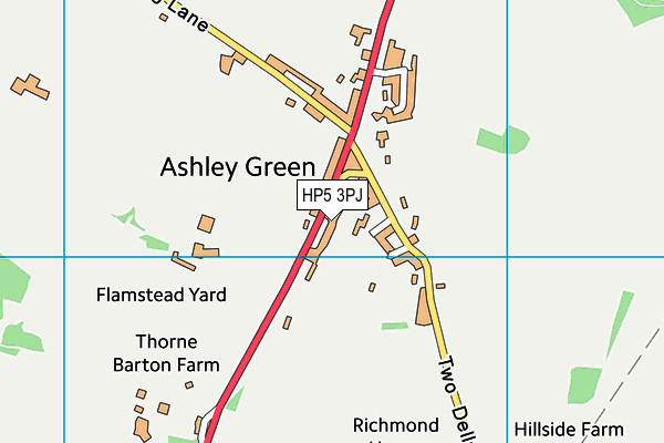 Ashley Green Road Playing Field (Closed) map (HP5 3PJ) - OS VectorMap District (Ordnance Survey)