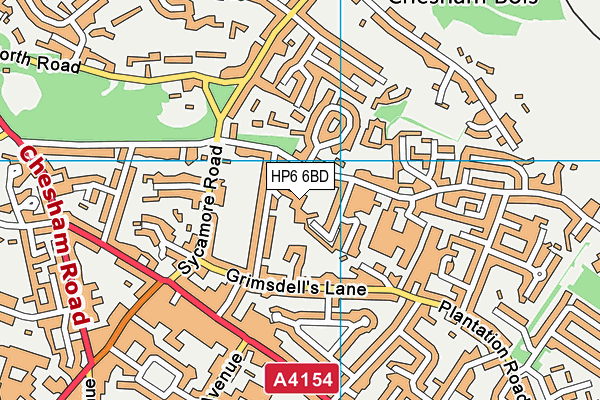 HP6 6BD map - OS VectorMap District (Ordnance Survey)