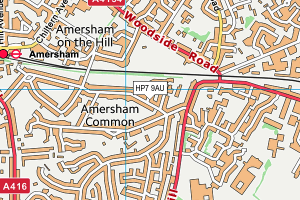 HP7 9AU map - OS VectorMap District (Ordnance Survey)