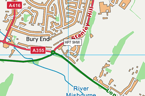 HP7 9HW map - OS VectorMap District (Ordnance Survey)