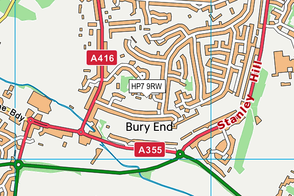 HP7 9RW map - OS VectorMap District (Ordnance Survey)