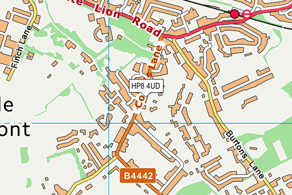 HP8 4UD map - OS VectorMap District (Ordnance Survey)