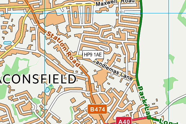 HP9 1AE map - OS VectorMap District (Ordnance Survey)