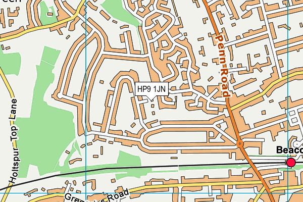 HP9 1JN map - OS VectorMap District (Ordnance Survey)