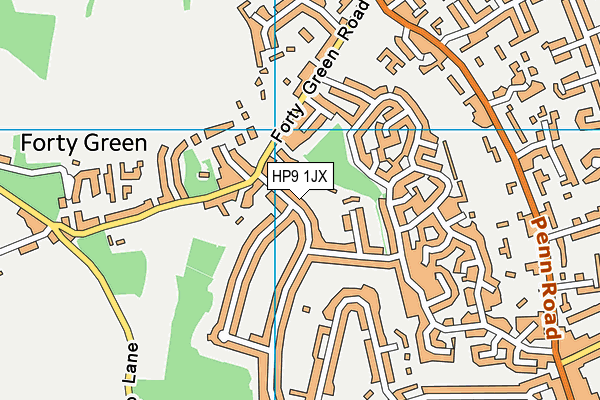 HP9 1JX map - OS VectorMap District (Ordnance Survey)