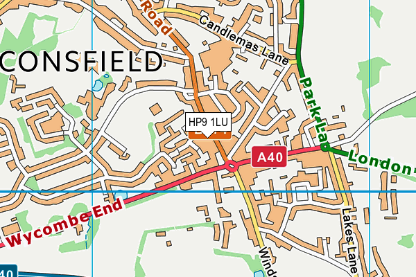 HP9 1LU map - OS VectorMap District (Ordnance Survey)