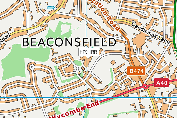 Beaconsfield High School map (HP9 1RR) - OS VectorMap District (Ordnance Survey)