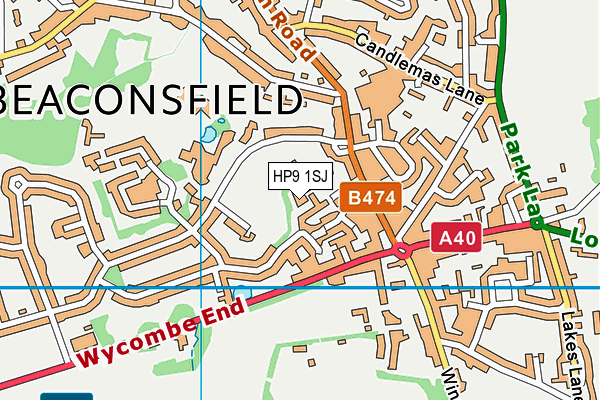 The Beaconsfield School map (HP9 1SJ) - OS VectorMap District (Ordnance Survey)