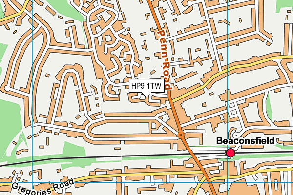 HP9 1TW map - OS VectorMap District (Ordnance Survey)