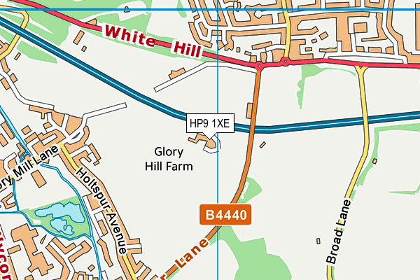 Wooburn Green Lane Field map (HP9 1XE) - OS VectorMap District (Ordnance Survey)