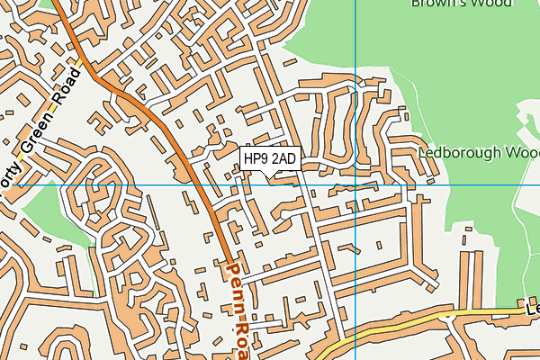 HP9 2AD map - OS VectorMap District (Ordnance Survey)
