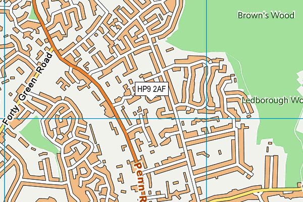 HP9 2AF map - OS VectorMap District (Ordnance Survey)