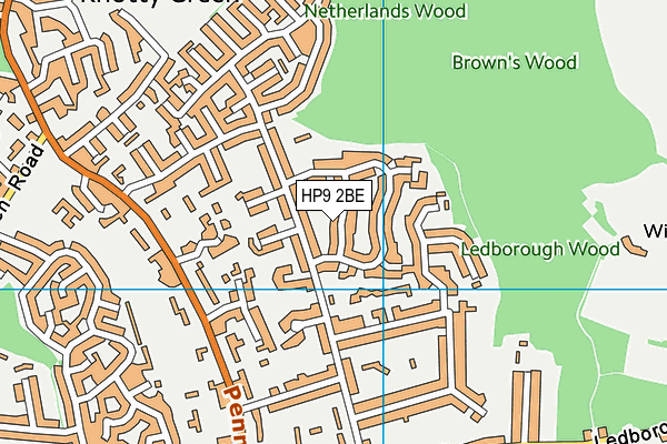 HP9 2BE map - OS VectorMap District (Ordnance Survey)