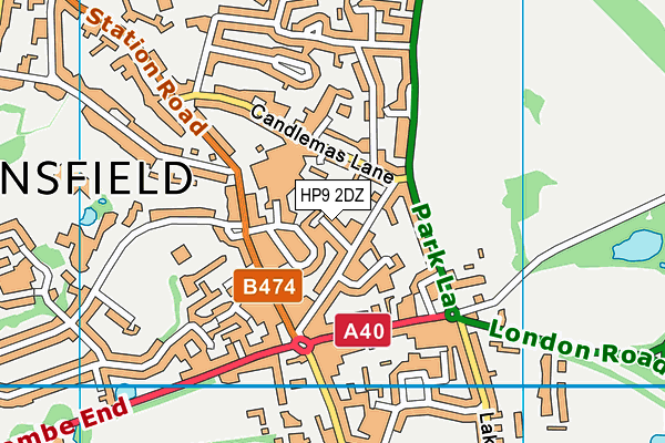 HP9 2DZ map - OS VectorMap District (Ordnance Survey)