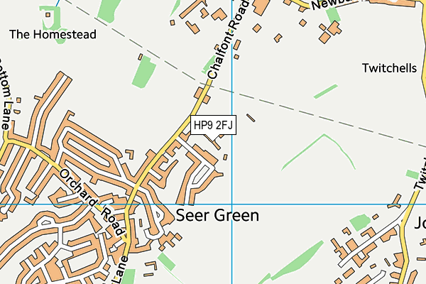 Seer Green Recreation Ground map (HP9 2FJ) - OS VectorMap District (Ordnance Survey)