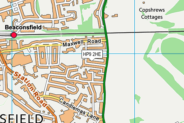 HP9 2HE map - OS VectorMap District (Ordnance Survey)