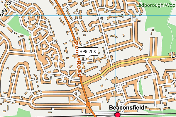 HP9 2LX map - OS VectorMap District (Ordnance Survey)